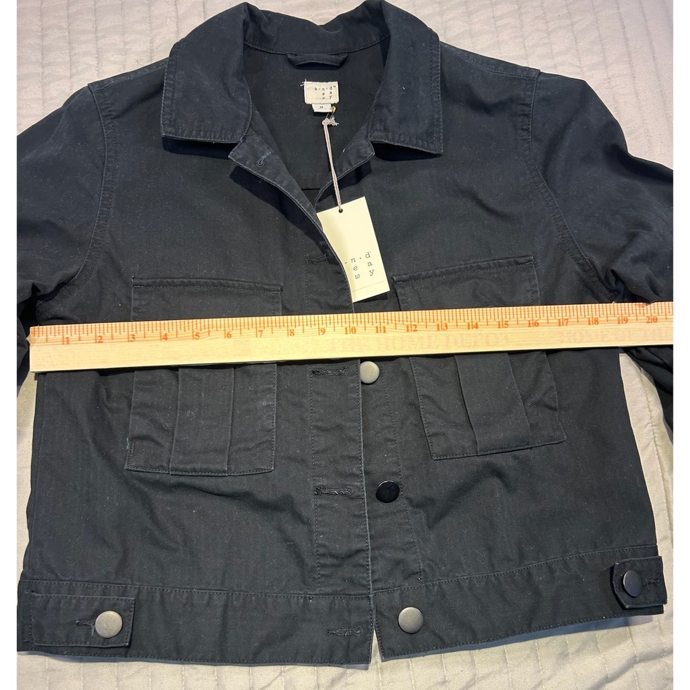 A New Day Black Cotton Utility Jacket Women's Size Medium Brand New w/tags - Picture 4 of 7